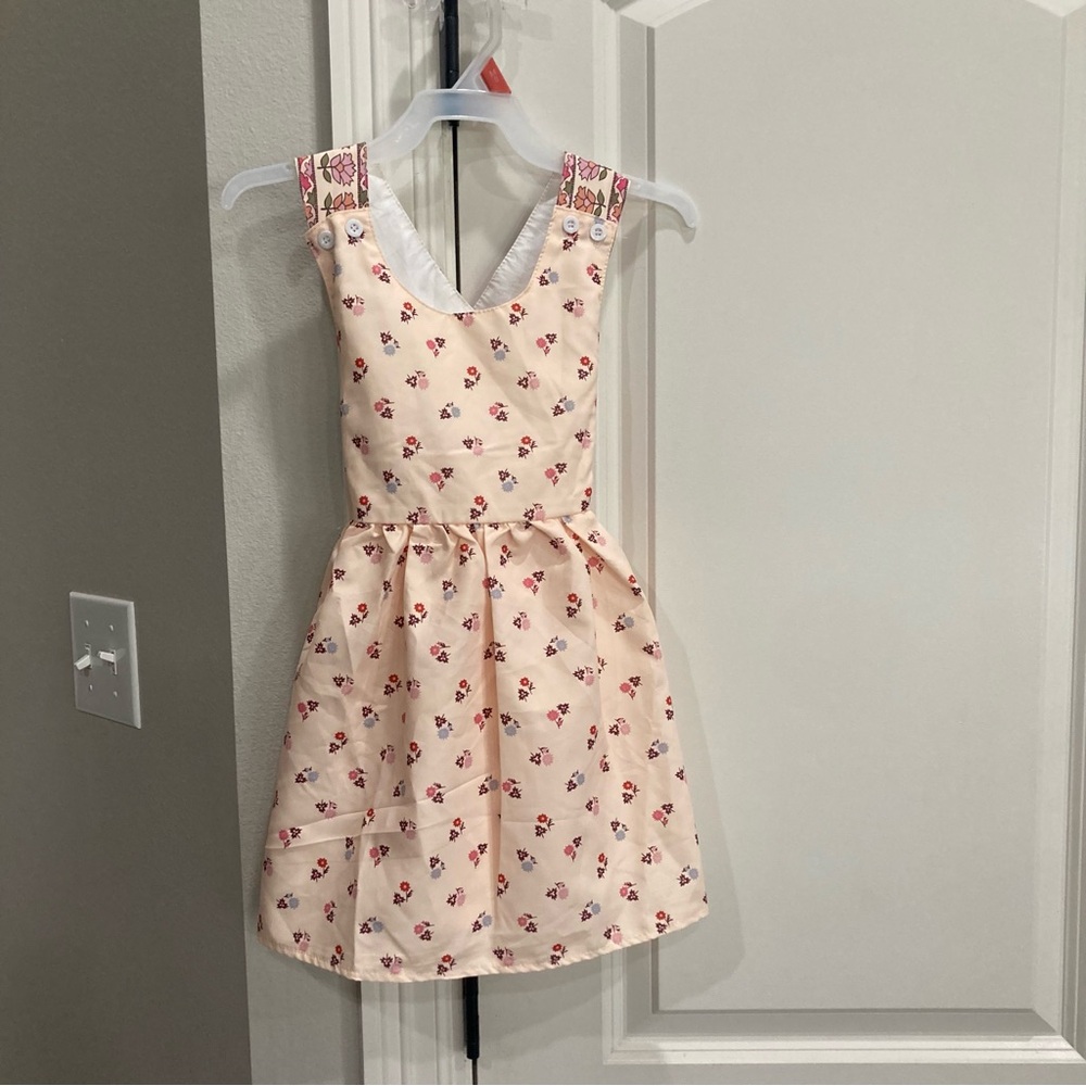Flower printed cream sun dress Unbranded VGUC girls size 4Y
